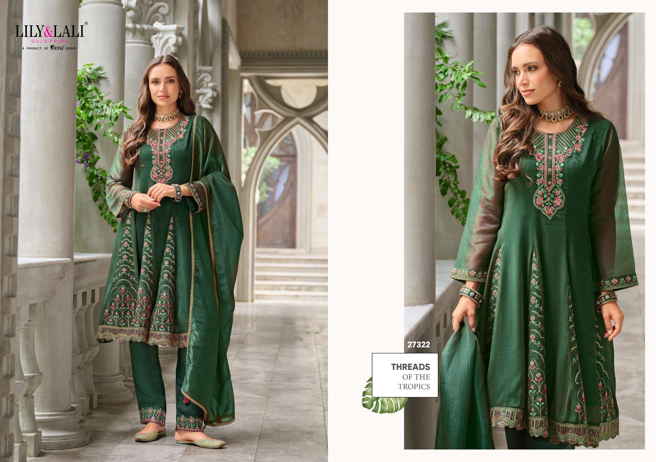 LILY & LALI AASMA FESTIVAL COLLECTION SILK WITH KALI WORK SUIT WHOLESALER SHOP